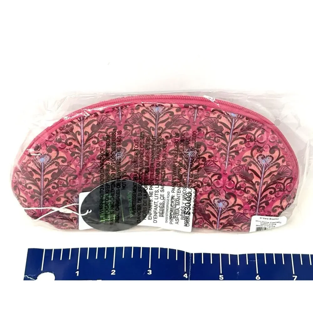 Vera Bradley Wicked Mini Dome Cosmetic Bag Makeup Pouch Bewitching Pink Small